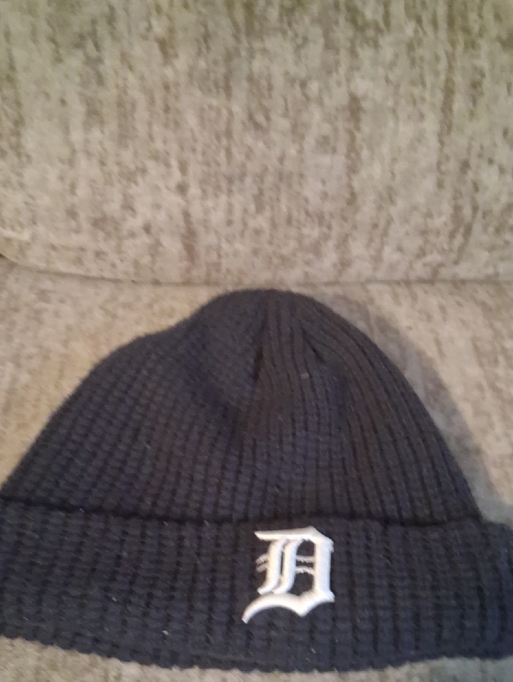 New Era Black Knit Beanie with White 'D' Logo